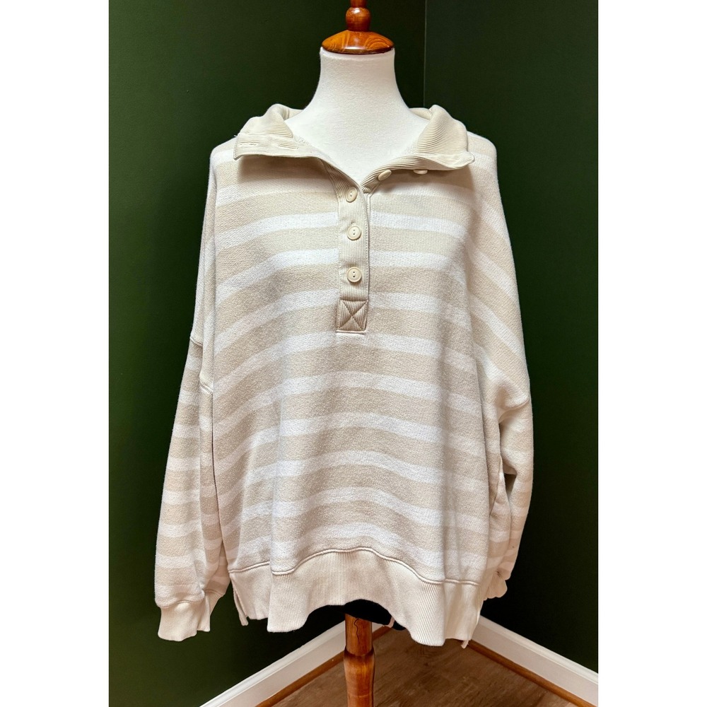 American Eagle Striped Pullover Sweatshirt  Men's Size‎ XXL *small stain**